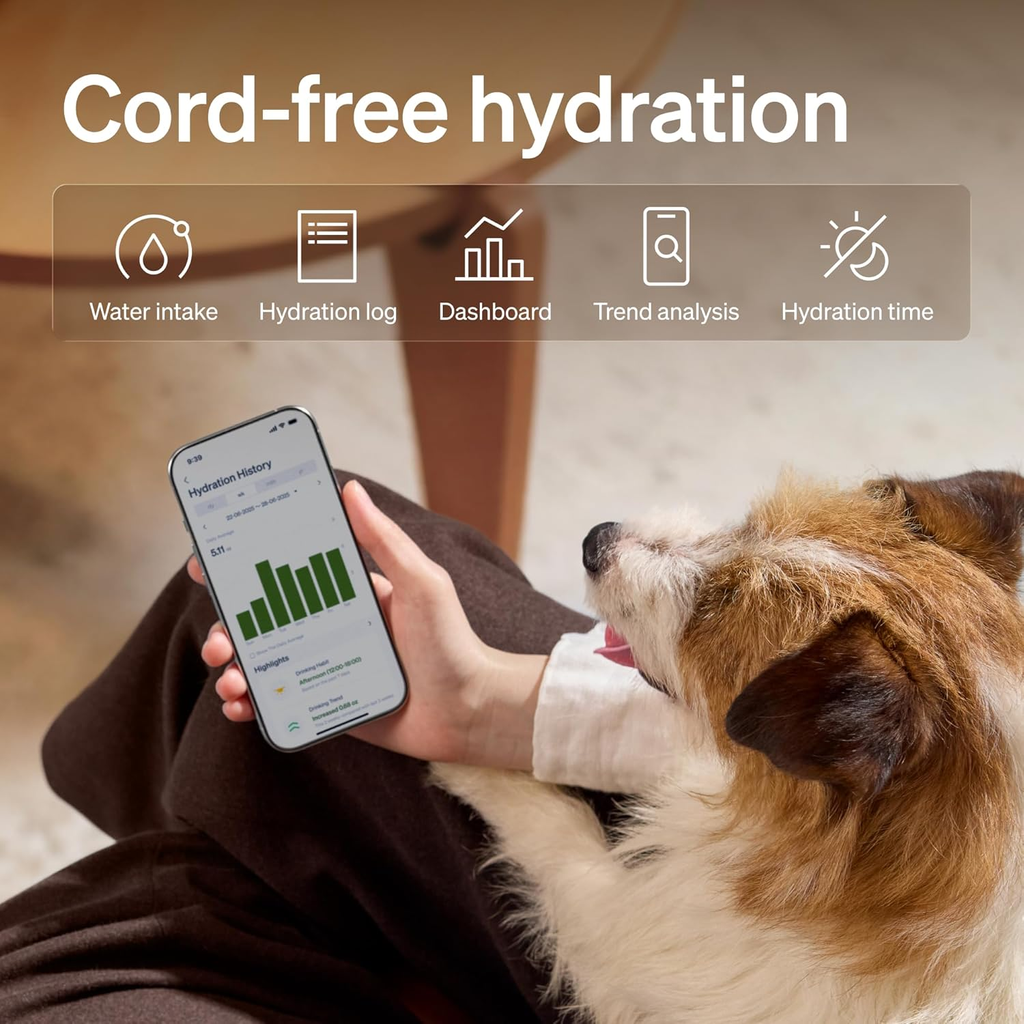 Dog Water Fountain Stainless Steel Smart App 3L Automatic Pet Fountain